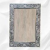 Black Bone Inlay Floral Rectangle Mirror 1